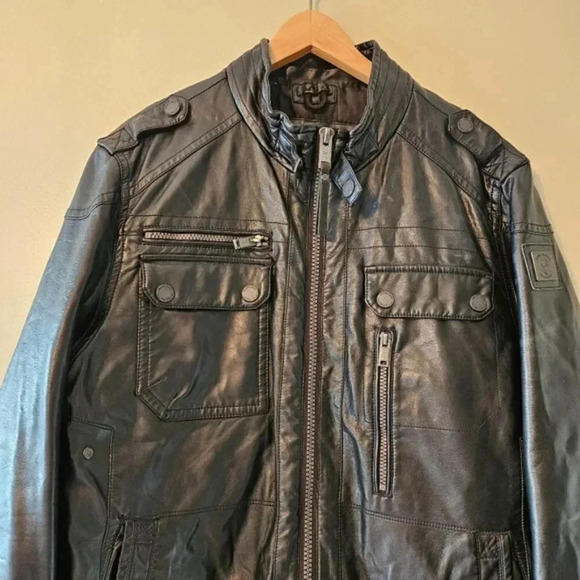 Projek Raw Vegan Leather Moto Biker Jacket Black Size Medium. - Picture 4 of 16